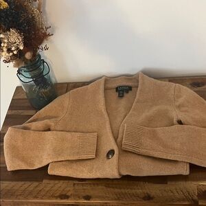 Vintage Lauren Ralph Lauren Camel Cashmere Cardigan Sweater